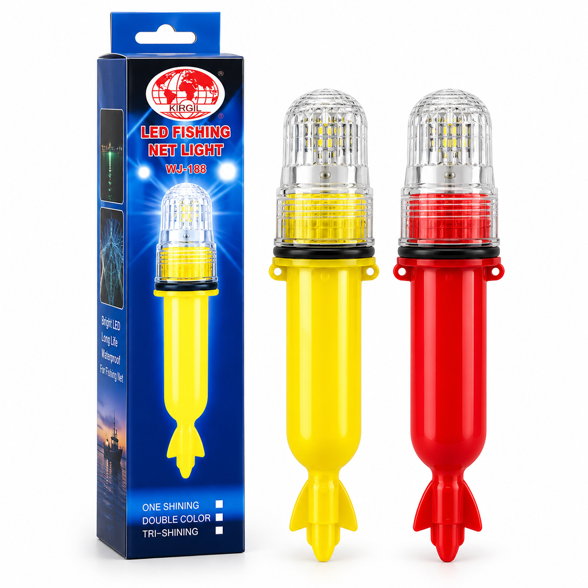 Pilli 15 LED Balıkçı ve Domuz Feneri - Sinyalli Su Geçirmez Roket Model