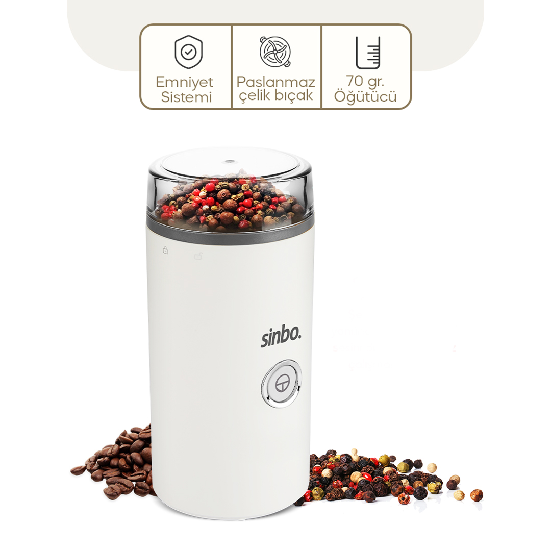 Kahve ve Baharat Öğütücü 2 Bıçaklı Çelik Hazneli 70gr 180W