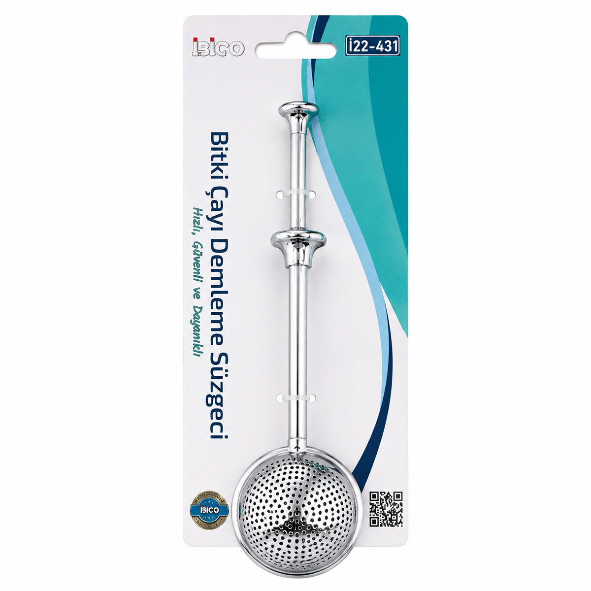 Saplı Paslanmaz Çelik Bitki Çay Demleme Süzgeç (Çap 5 cm)