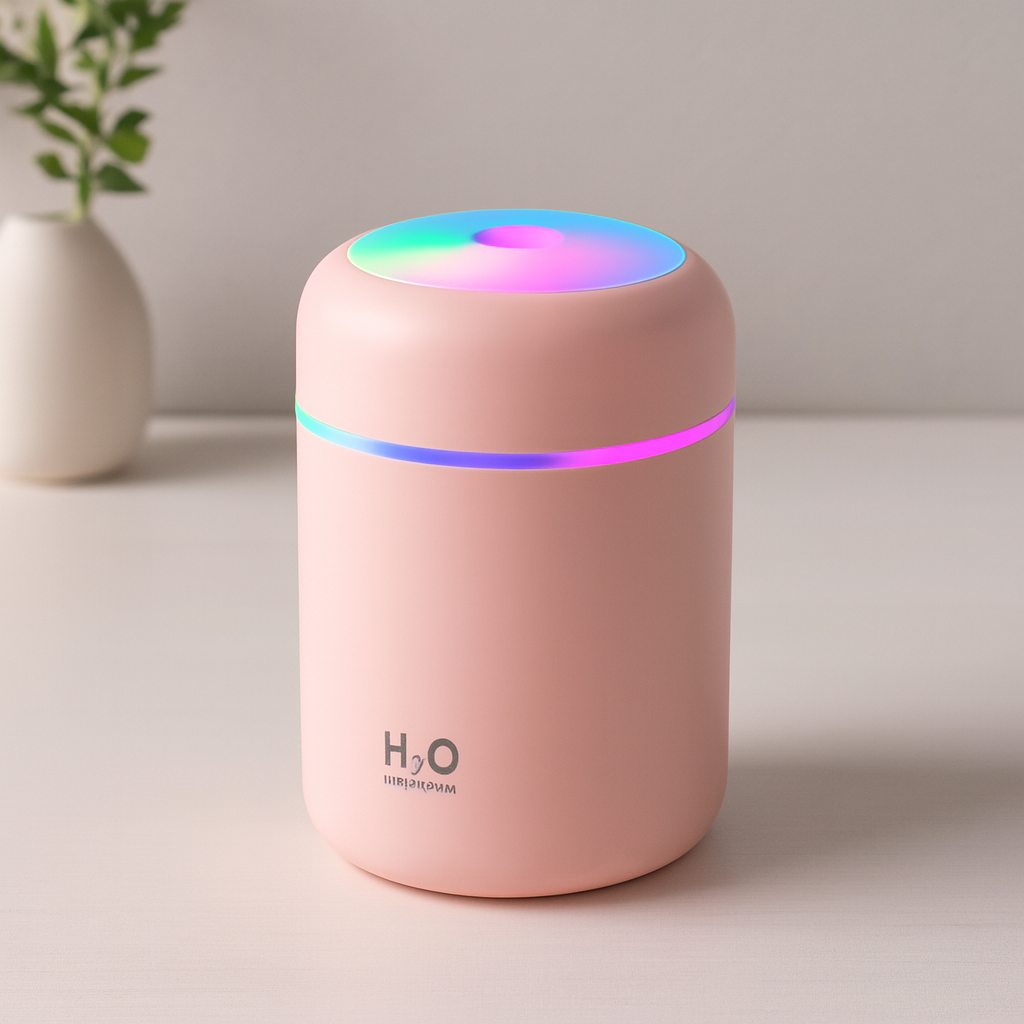Mini USB Hava Nemlendirici 300ml - Işıklı Taşınabilir Aroma Difüzör
