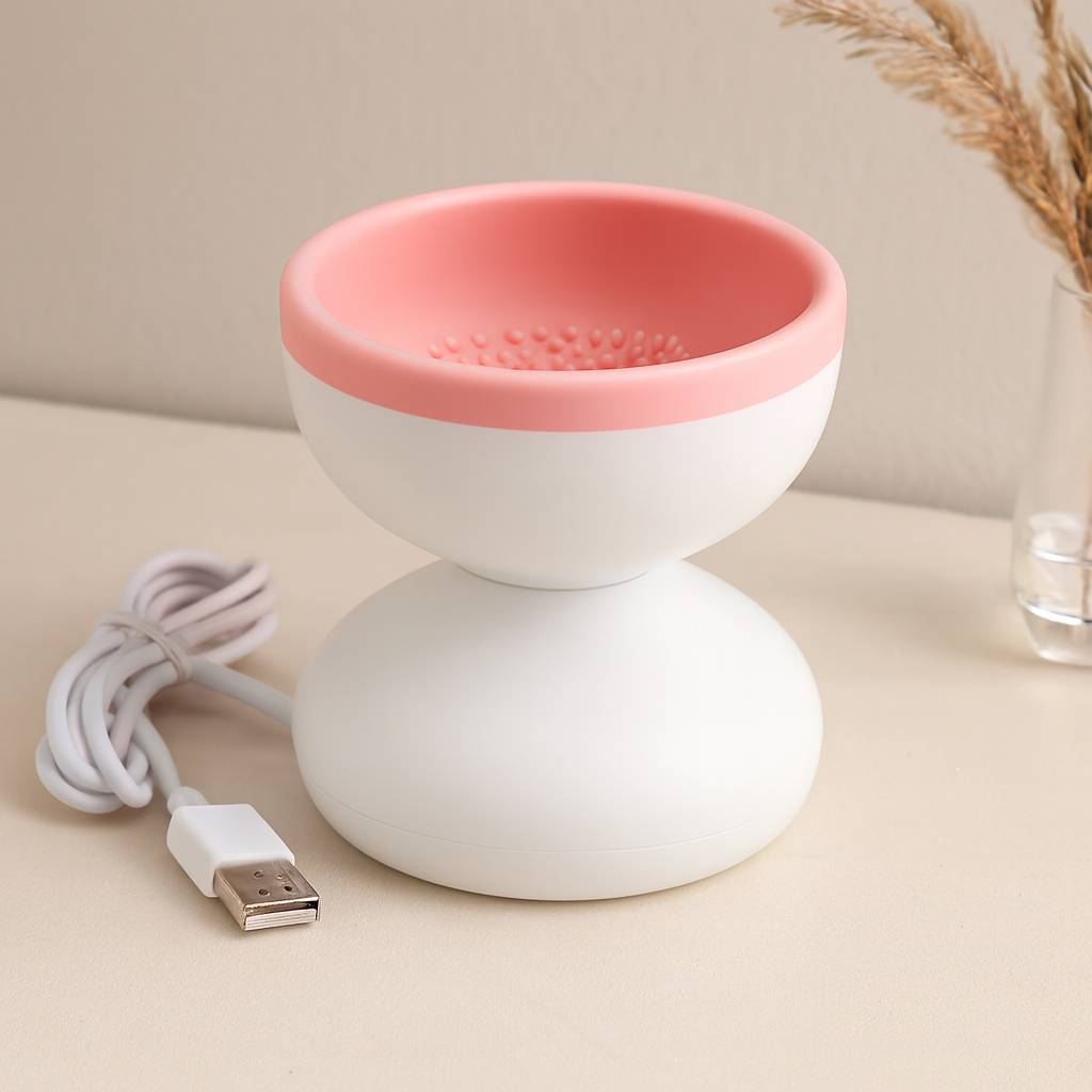 Makyaj Fırça Temizleme Makinesi USB Silikon Hazneli