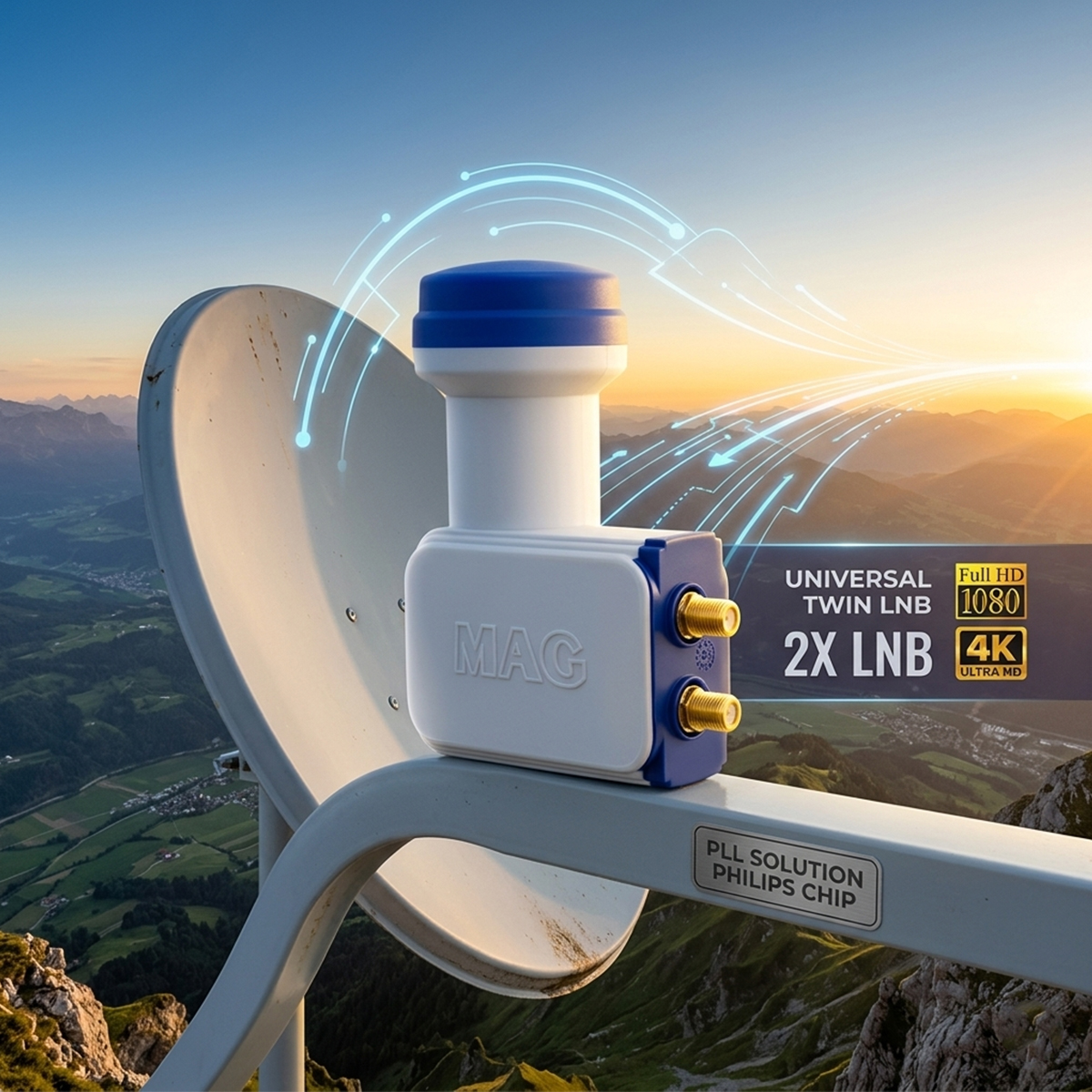 Universal Twin LNB 0.1 dB Full HD 3D