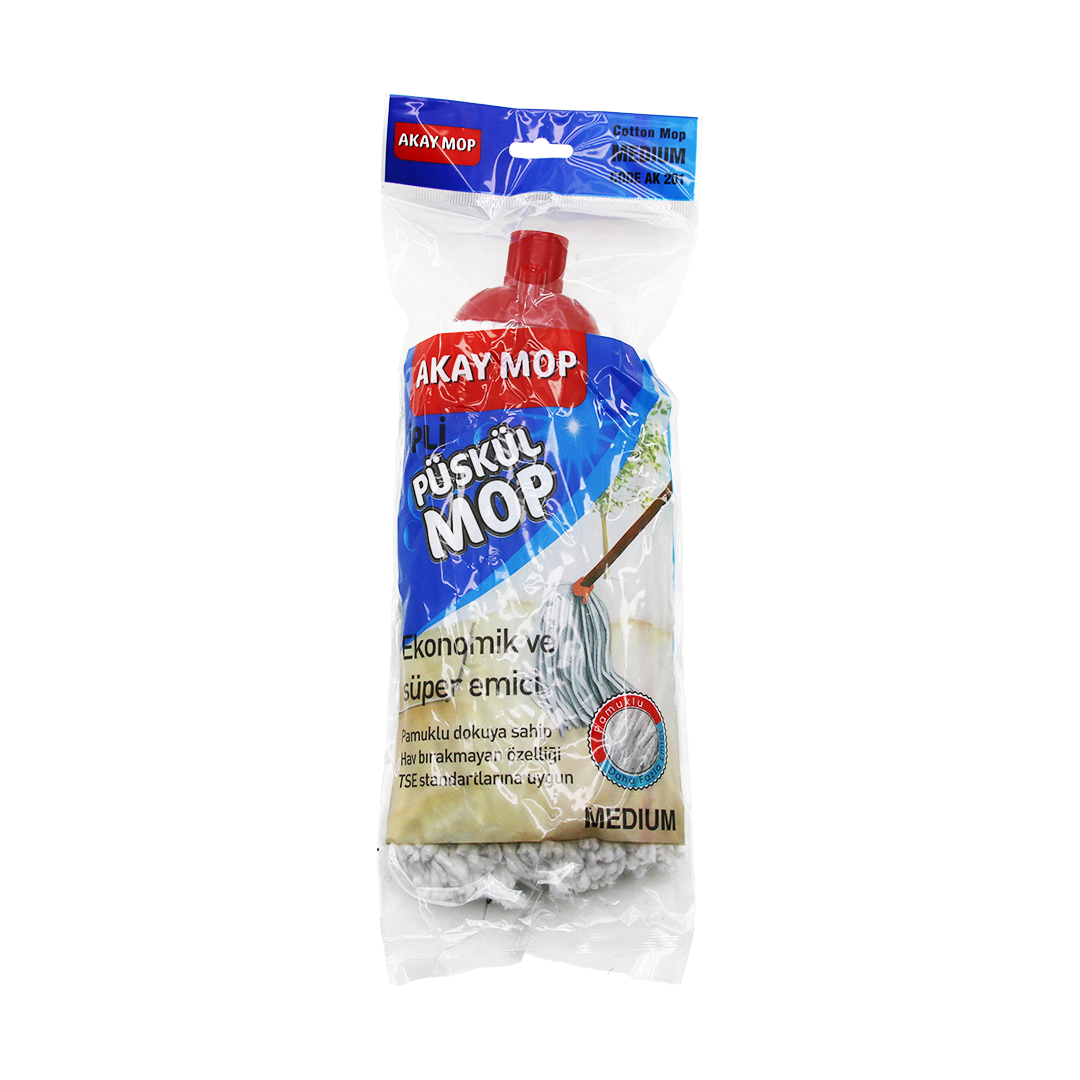 Pamuklu Püsküllü Küçük Mop (Klasik Sap Uyumlu)