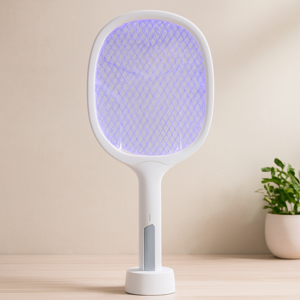 Elektronik Sinek Öldürücü Raket (Type-C Şarjlı) Beyaz/Gri