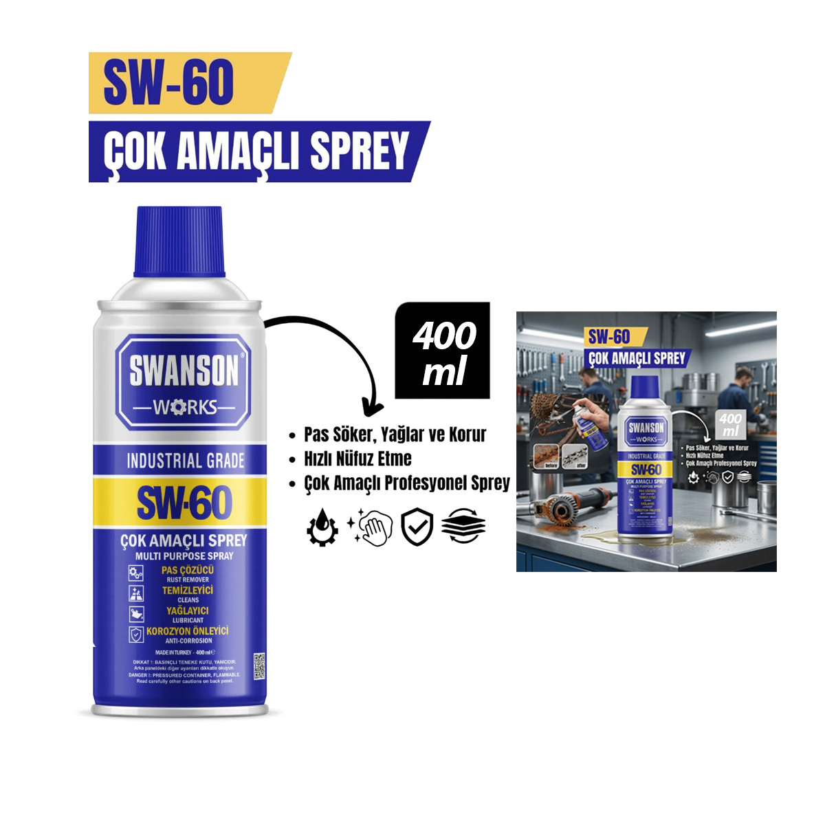 Çok Amaçlı Yağlayıcı Sprey 400 ml
