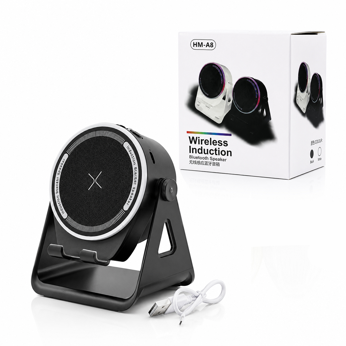 Bluetooth Hoparlör 5W RGB Işıklı Telefon Tutuculu
