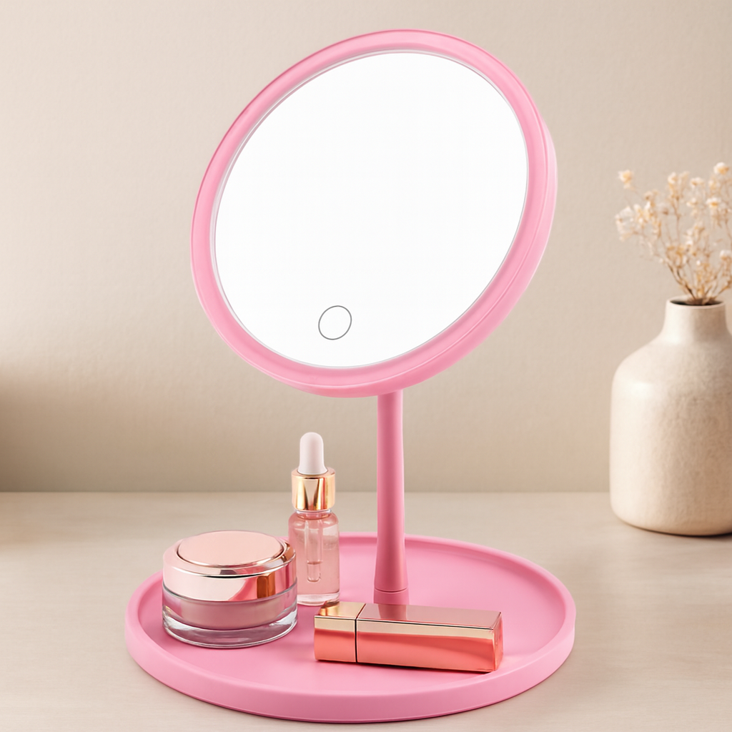 Dokunmatik LED Makyaj Aynası USB Şarjlı 3 Kademe 17.5cm 360°