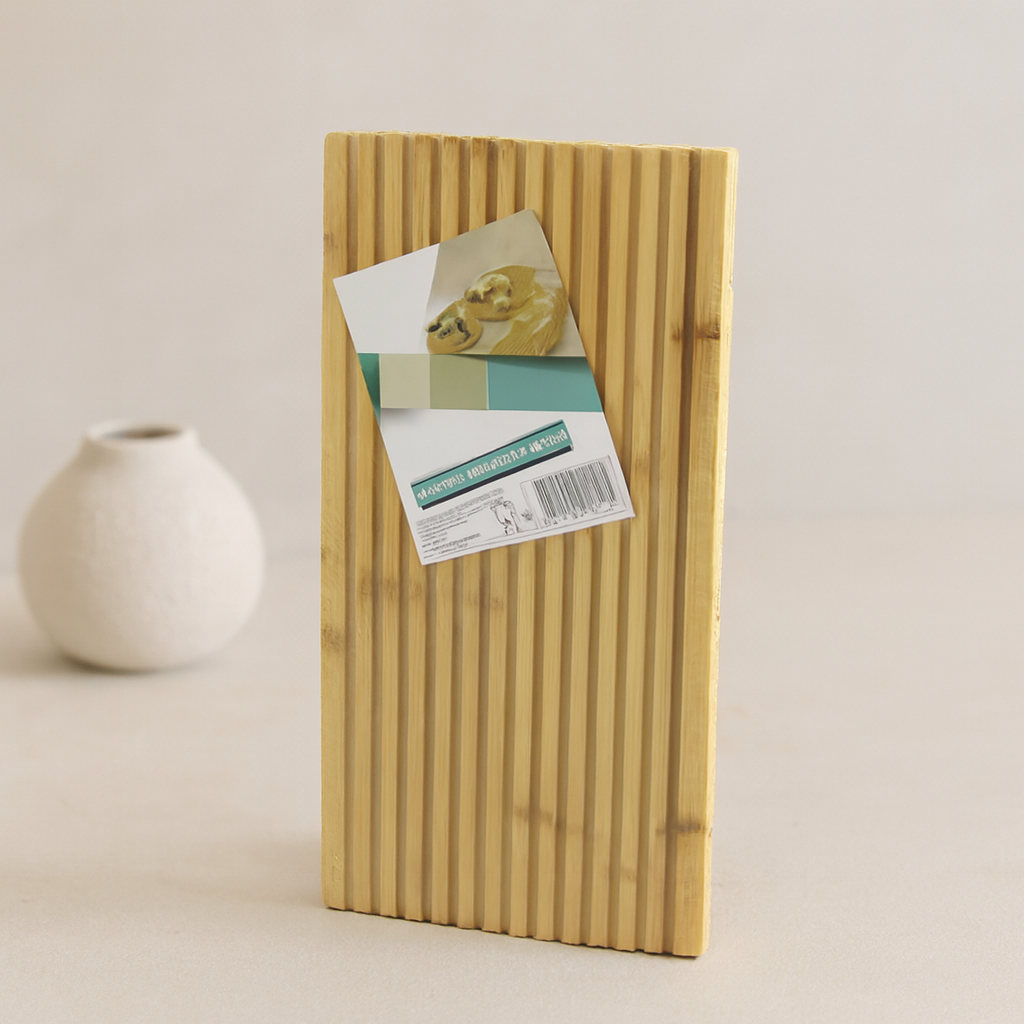 Bambu Servis Sunum Tahtası 17x39x1.5 cm - Çift Taraflı Düz & Kanallı