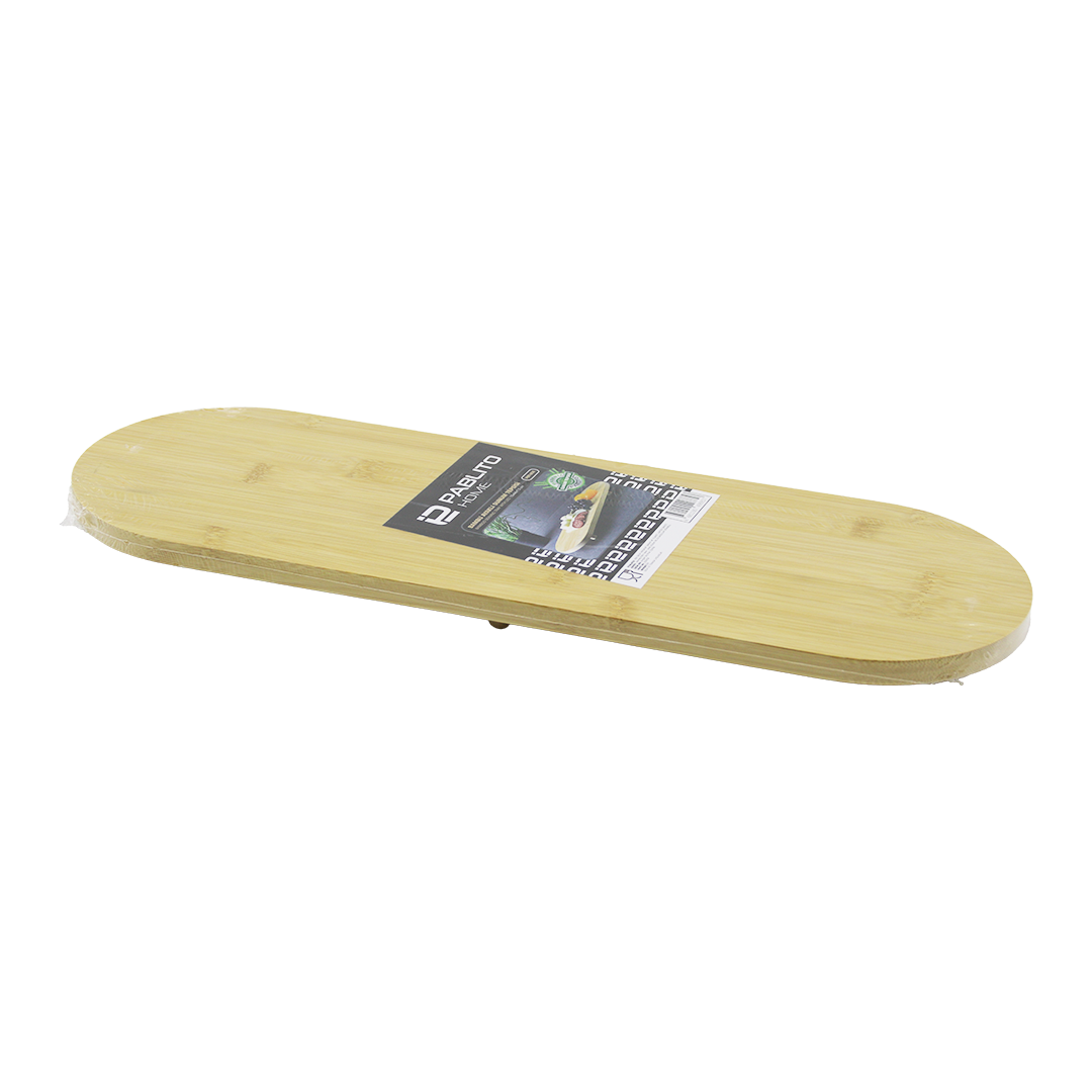 Oval Bambu Ahşap Sunum Tepsisi 15x44x1.5 cm (1 cm Ayaklı)