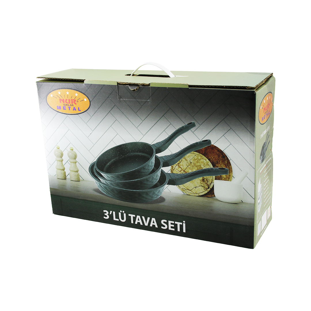 Döküm Tava Seti 3'lü (20-24-28 cm)