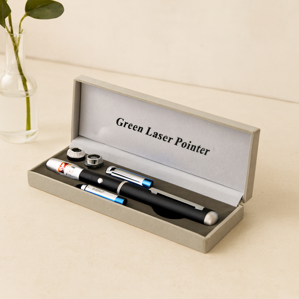 Yeşil Lazer Pointer Şarjlı Metal Kasa