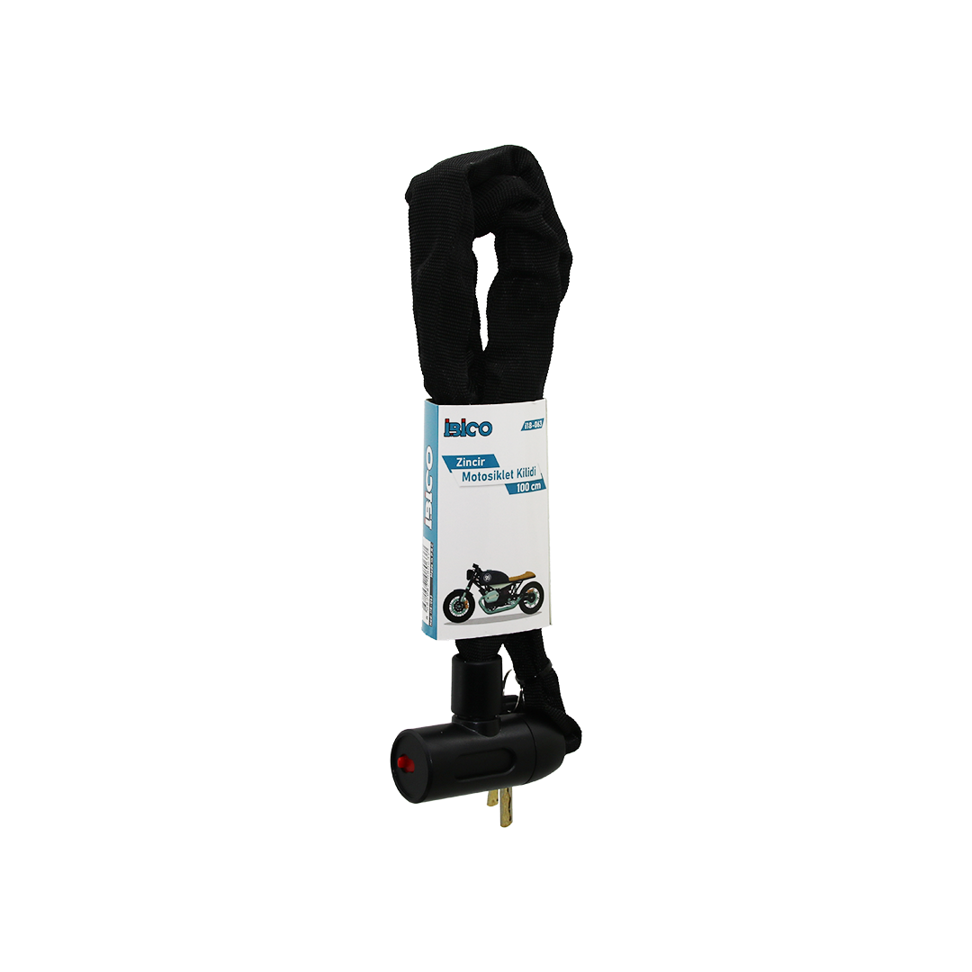 Zincirli Anahtarlı Motosiklet ve Bisiklet Kilidi 100 cm