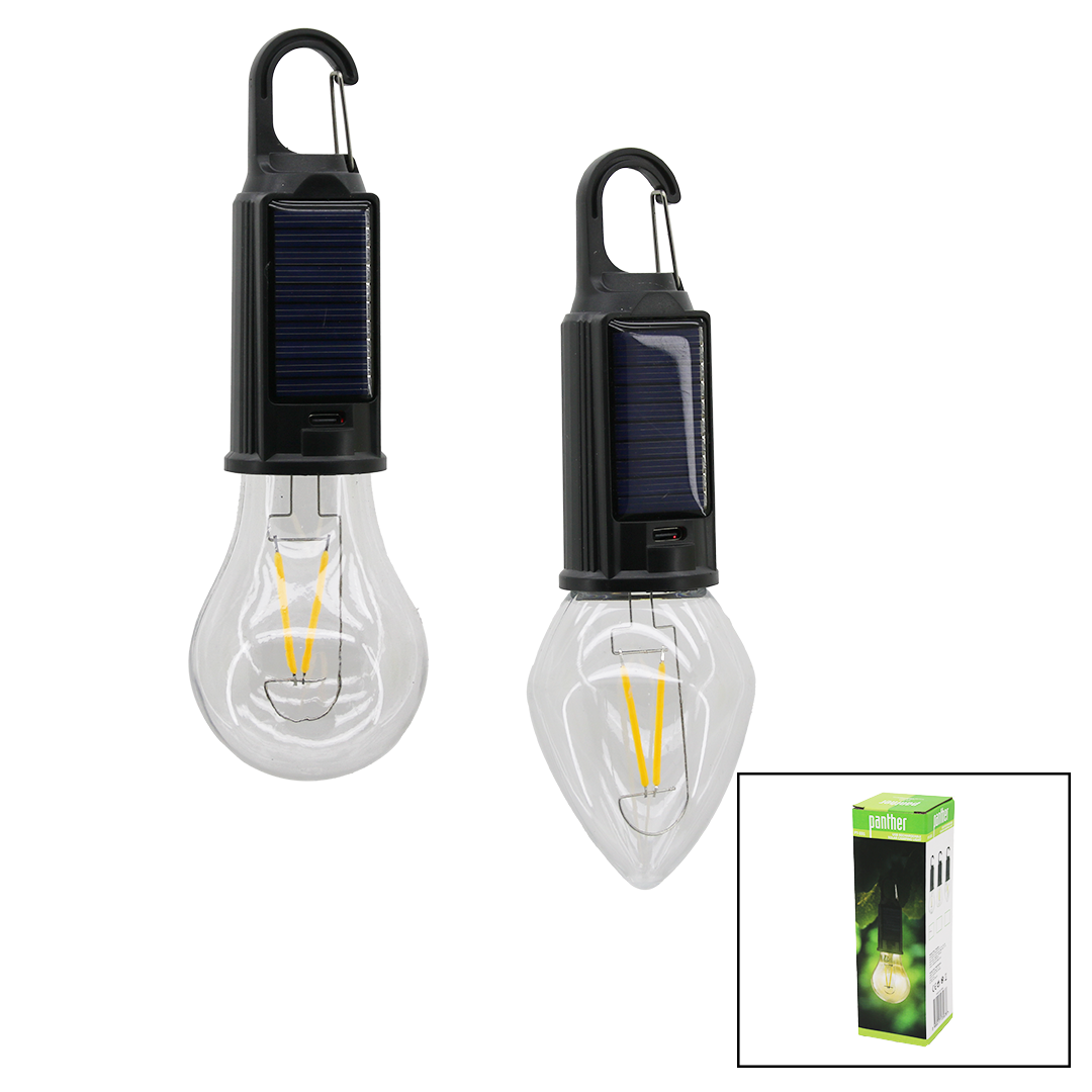 Solar USB Şarjlı Seyyar Kamp Lambası (Mandallı Kancalı, 3 Kademe)