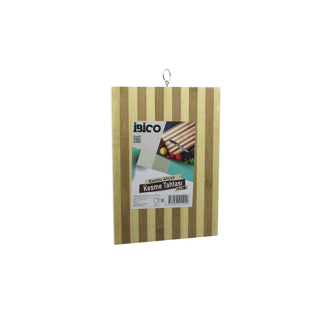 Bambu Kesme Tahtası 18x28x1.3 cm (Metal Kulplu)