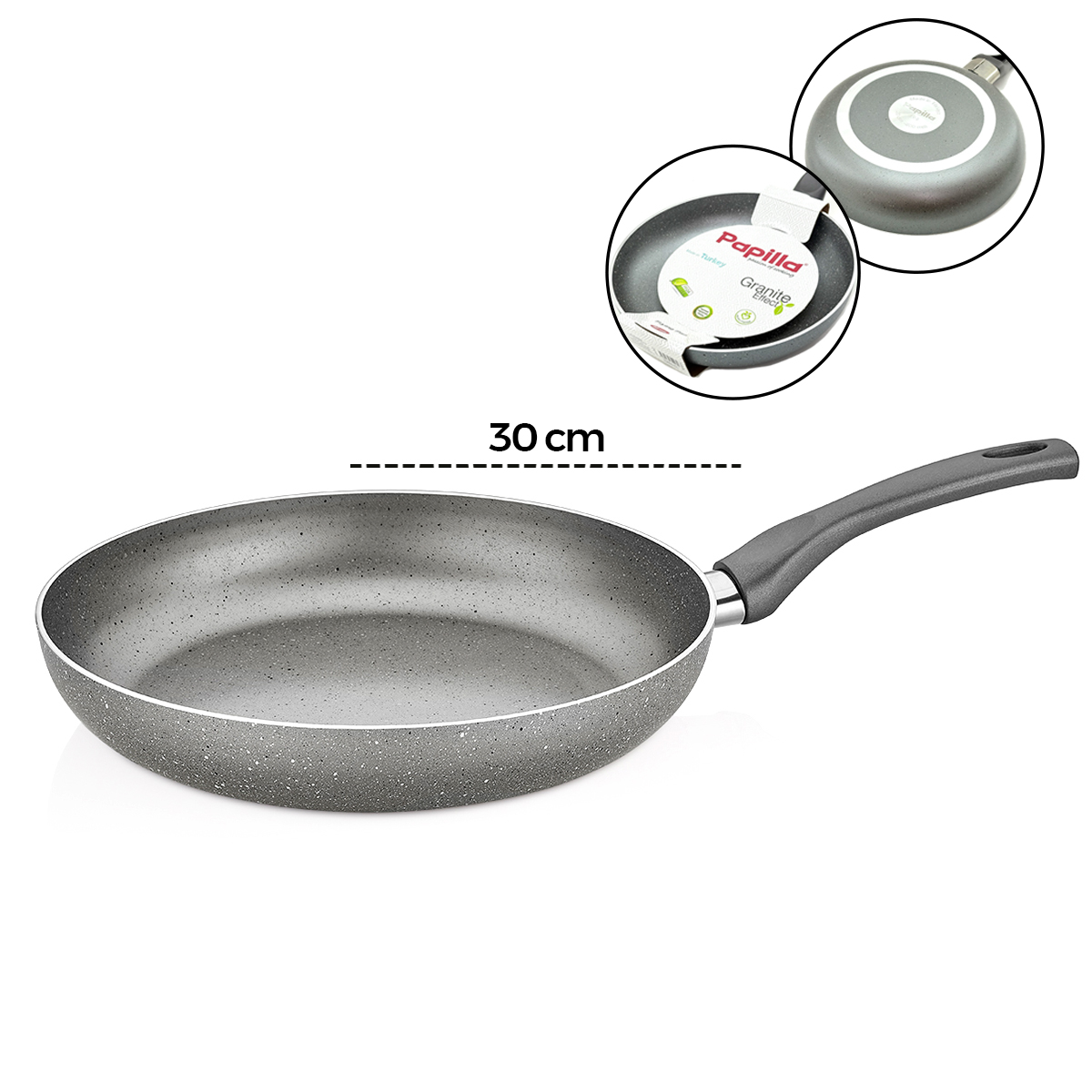 Granit Tava 30 cm Tek Saplı