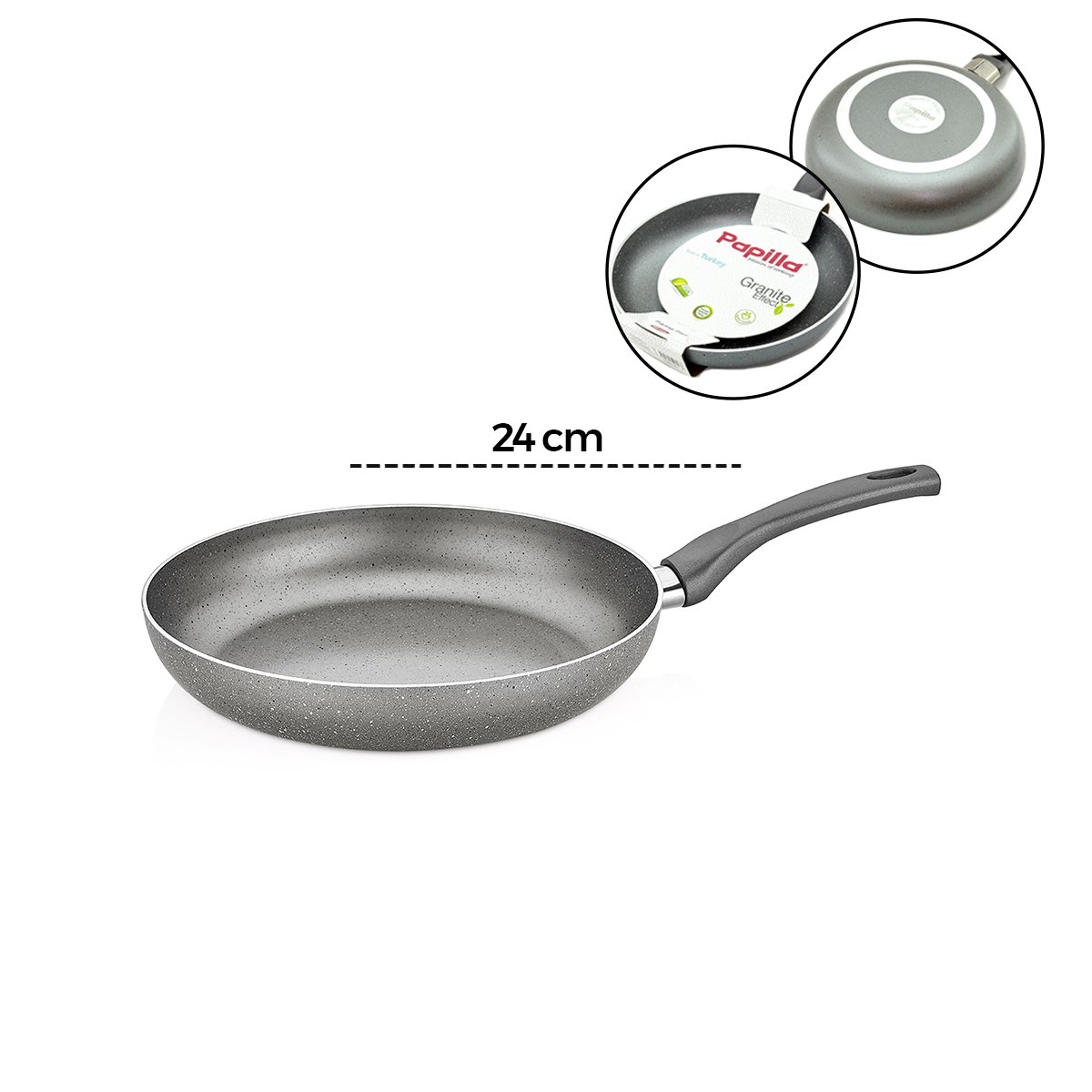 Granit Tava 24 cm Tek Saplı