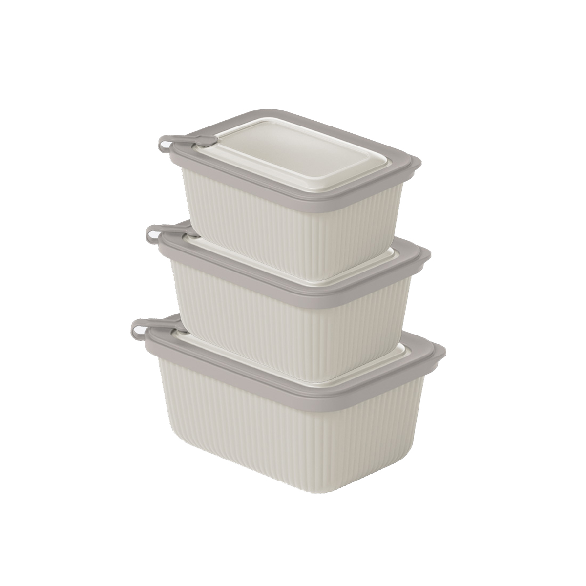 Plastik Saklama Kabı Seti - Mikrodalga Uyumlu Dikdörtgen (600/1100/1800 ml)