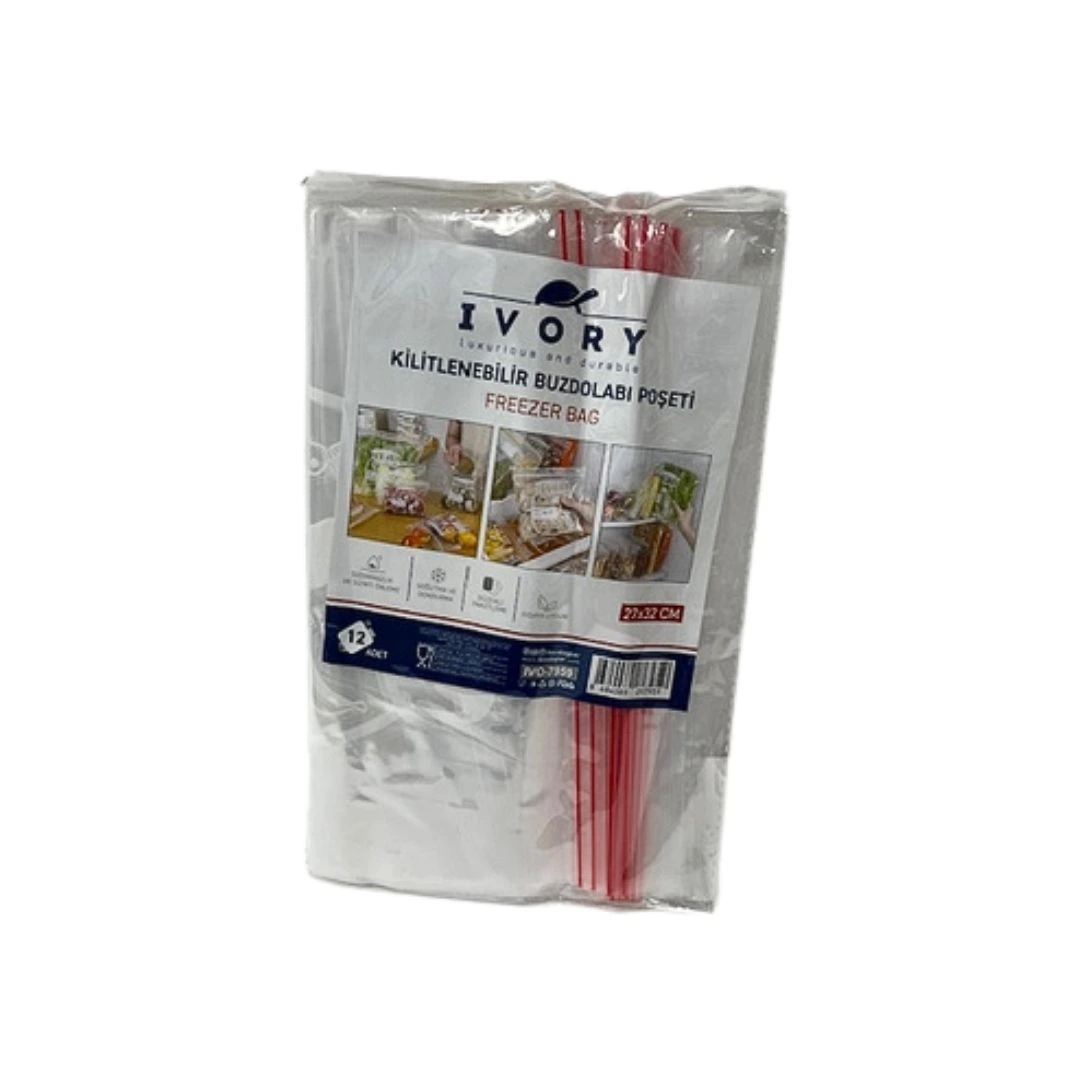 12'li 27x32 Kilitli Buzdolabı Poşeti