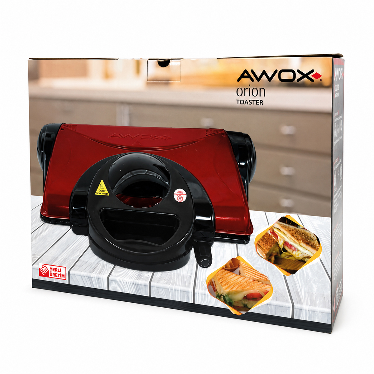 8 Dilim Teflon Elektrikli Tost Makinesi 1800W, 180° Izgara, 6 Kademe Isı