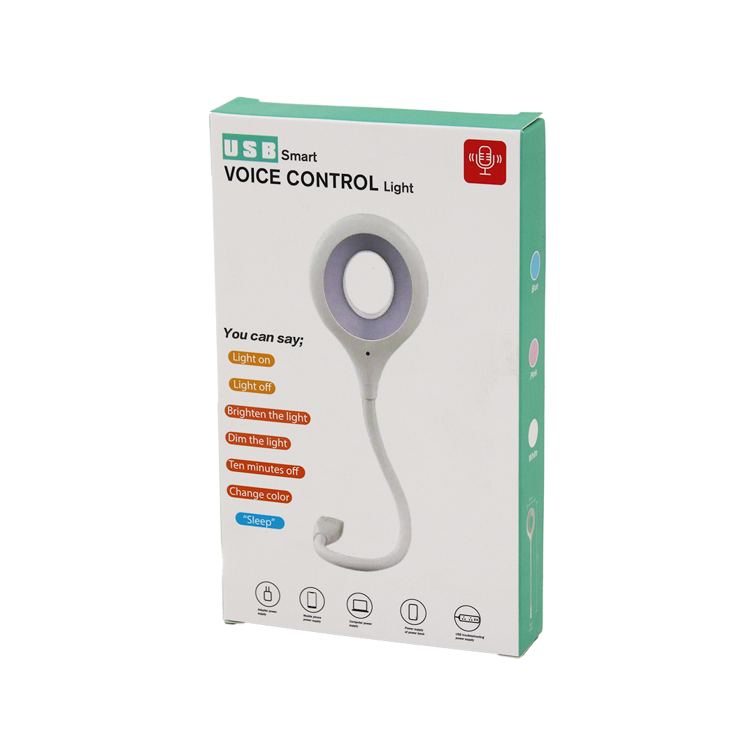 Ses Kontrollü Mini USB LED Lamba Yuvarlak Akrobat Kollu