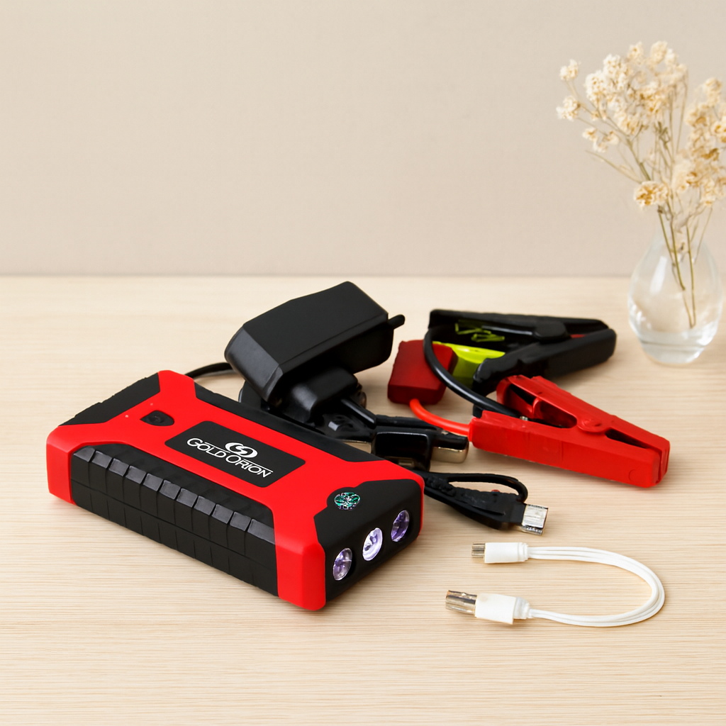 Araç Takviye Powerbank 4 USB Taşınabilir Fener COB Pusula 98.000 mAh