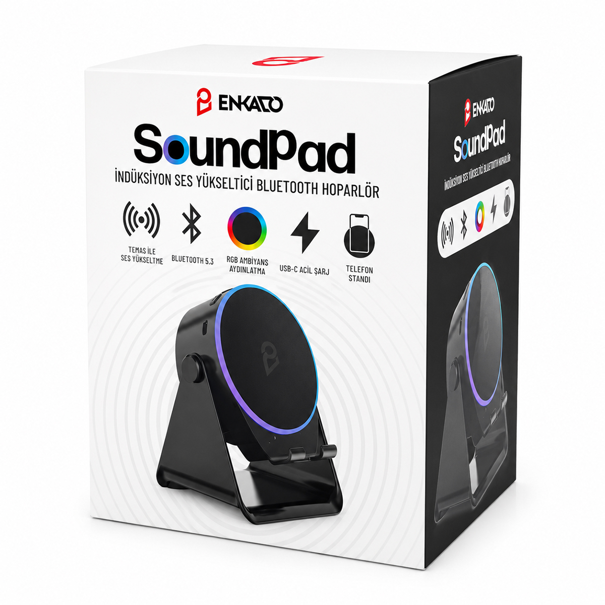 Bluetooth Soundpad Hoparlör 5W 2000mAh (Telefon Standı, USB-C)