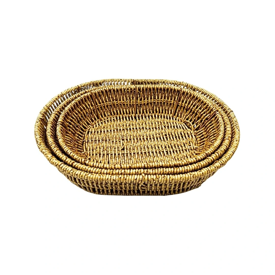 3'li Oval Hasır Sepet