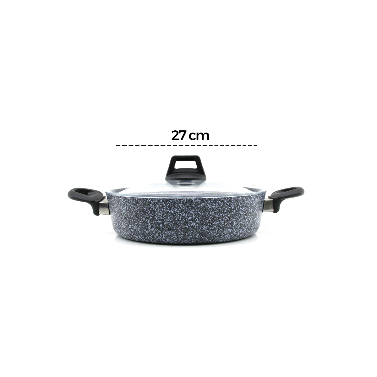 7 Parça Granit Tencere ve Tava Seti (20-24cm Derin, 27cm Cam Kapak, 26cm Tava)