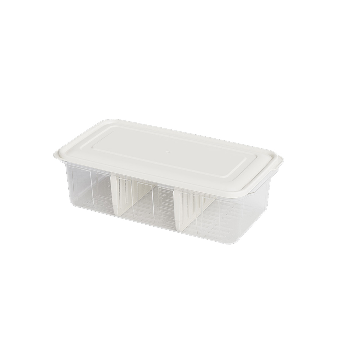 Şeffaf Plastik Buzdolabı Organizeri 6 Litre Kapaklı 3 Bölmeli