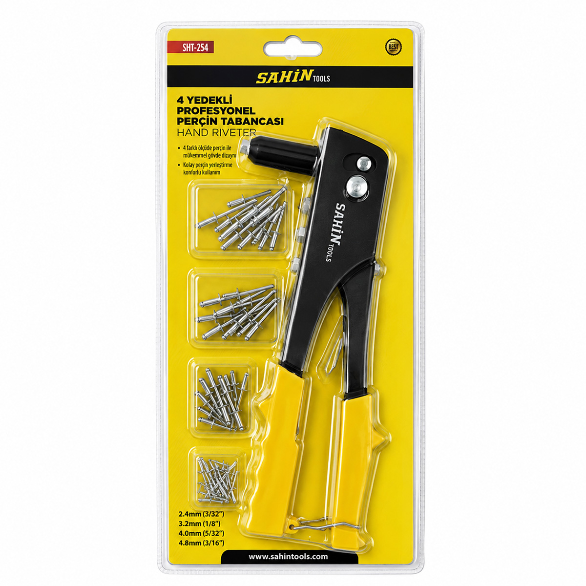 Perçin Tabancası Uç ve İğne Seti 2.4/3.2/4/4.8 mm - 48 Parça