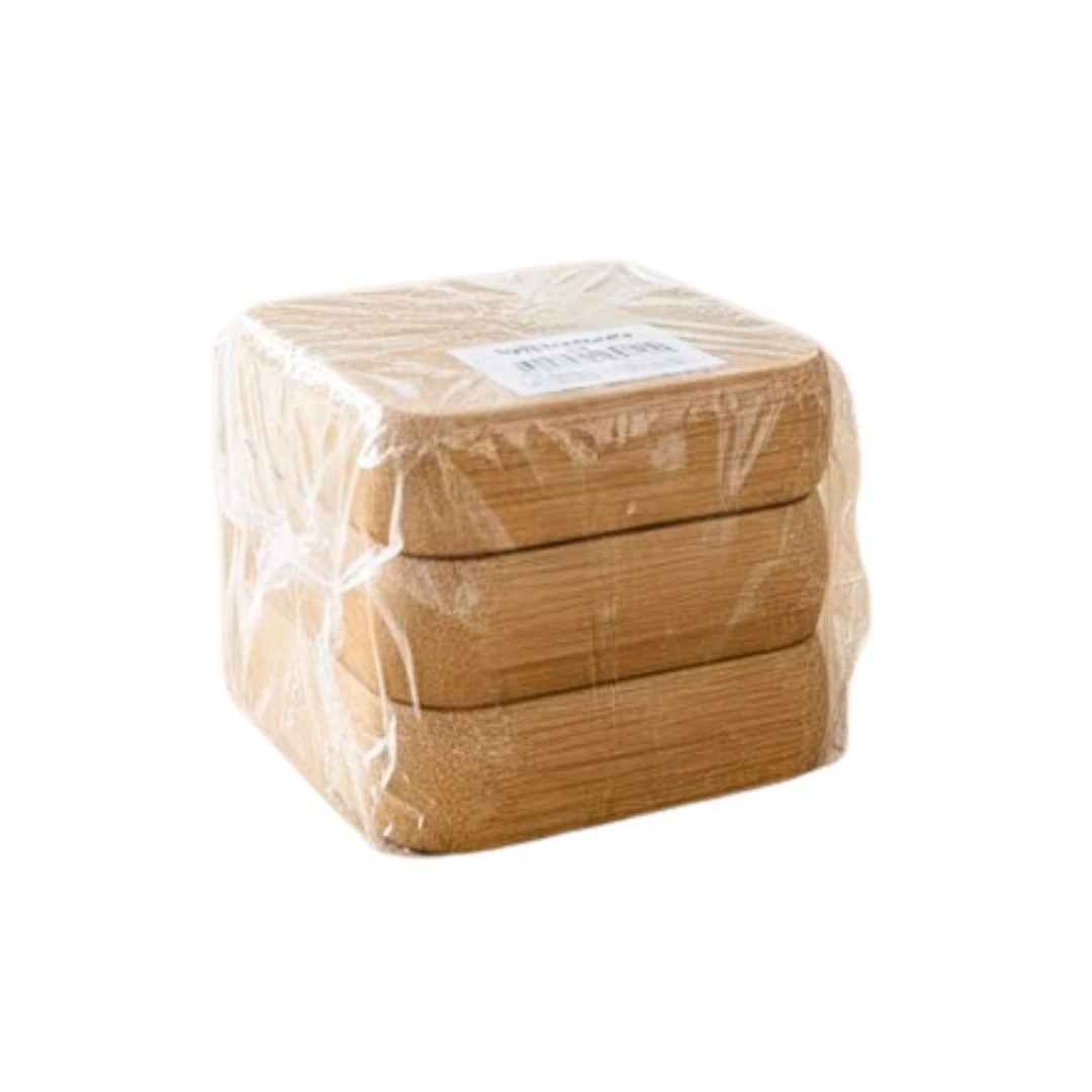 3 Parça Bambu Kare Kase Seti