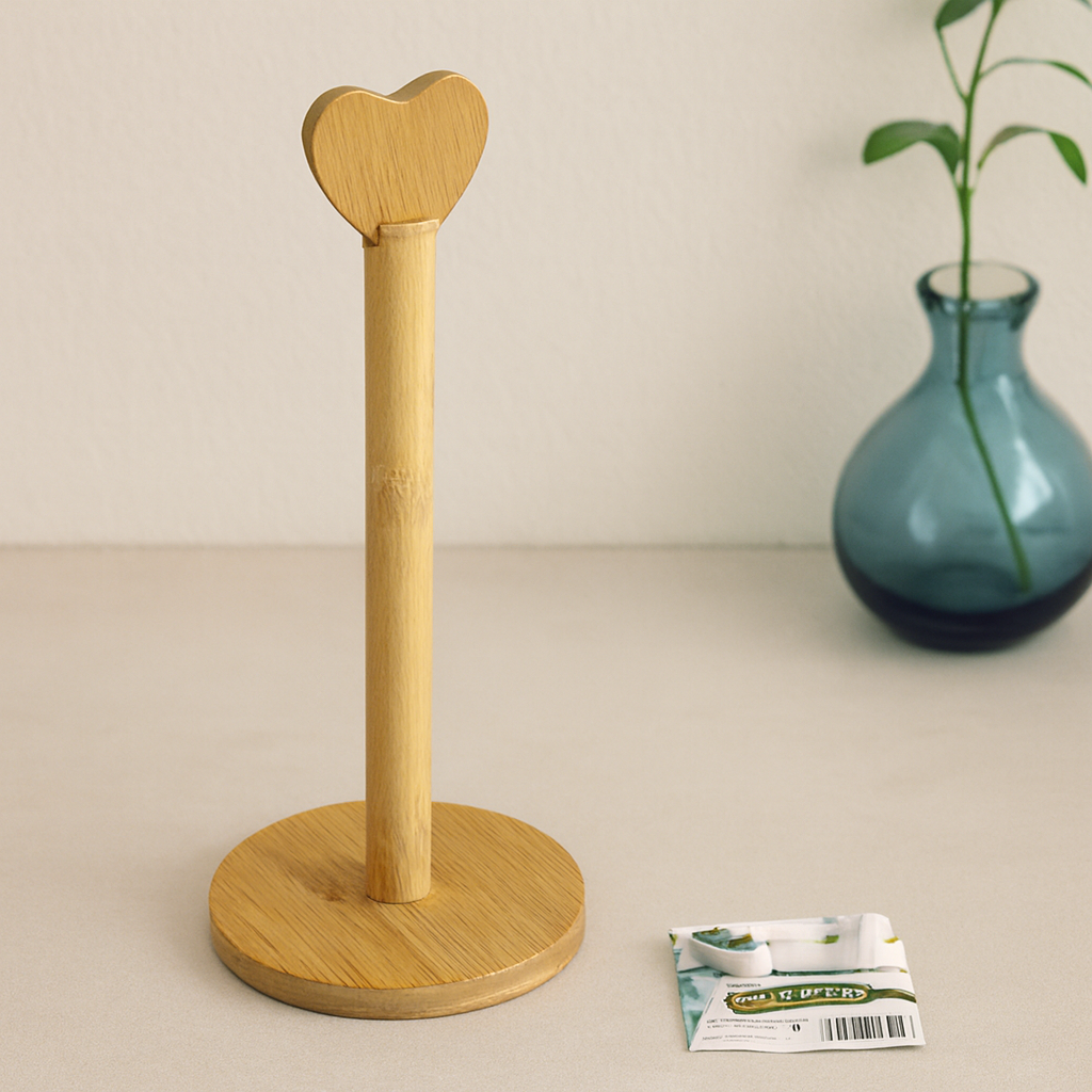 Bambu Kağıt Havluluk Yuvarlak Taban 12 cm Kalp Sap 28.5 cm