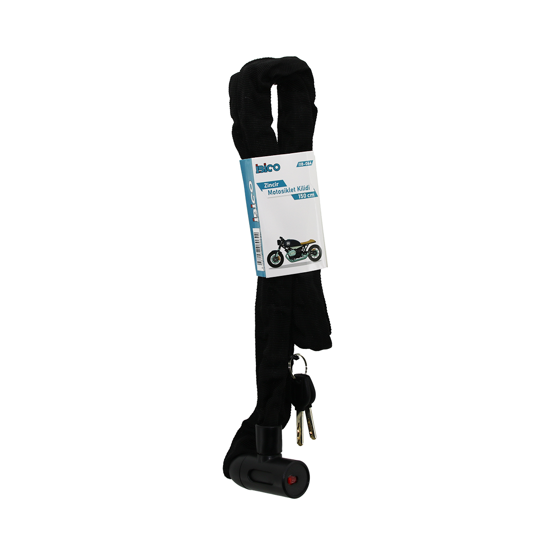150 cm Zincirli Anahtarlı Motor & Bisiklet Kilidi (Bez Kılıflı)