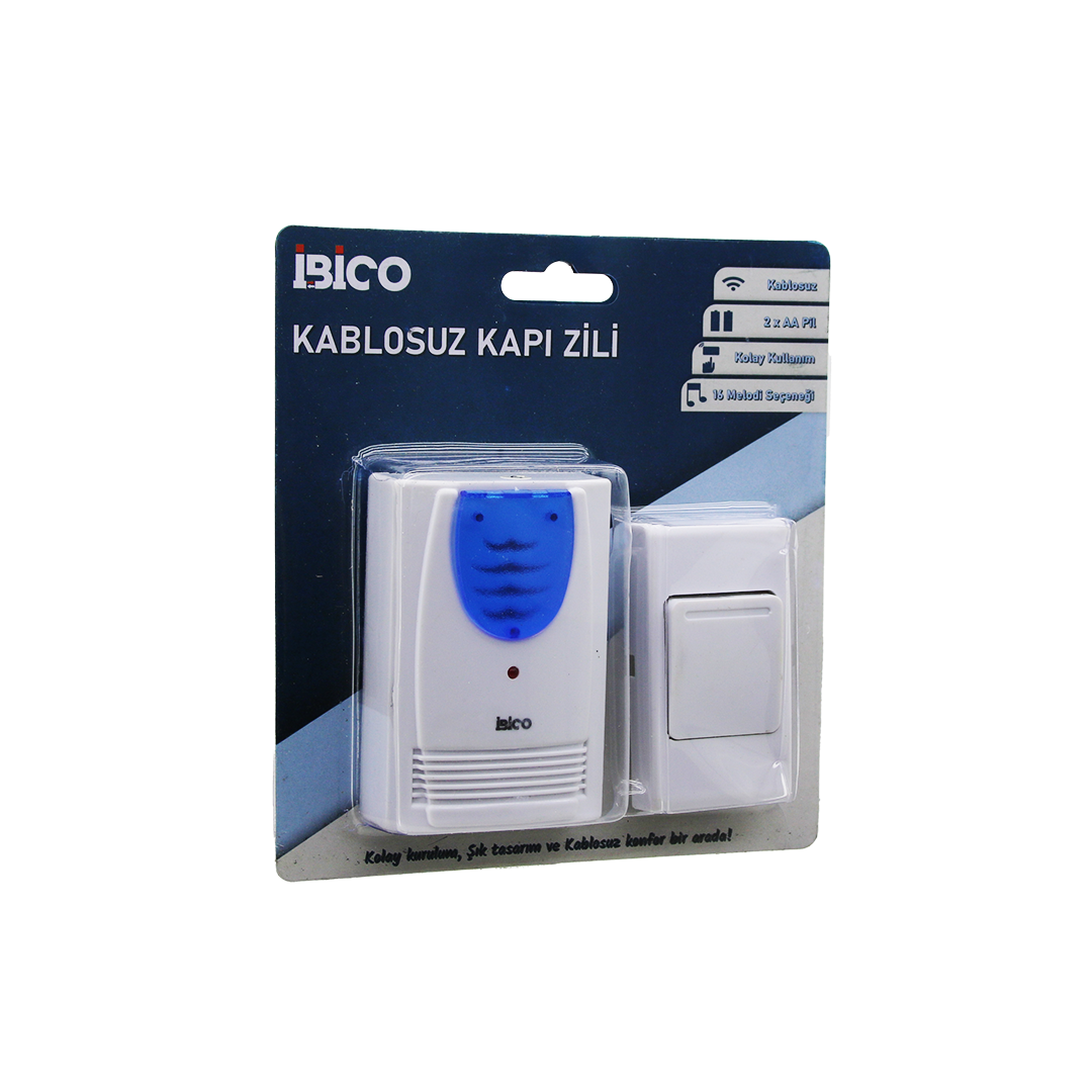 Kablosuz Pilli Kapı Zili (16 Melodi, 50 m)