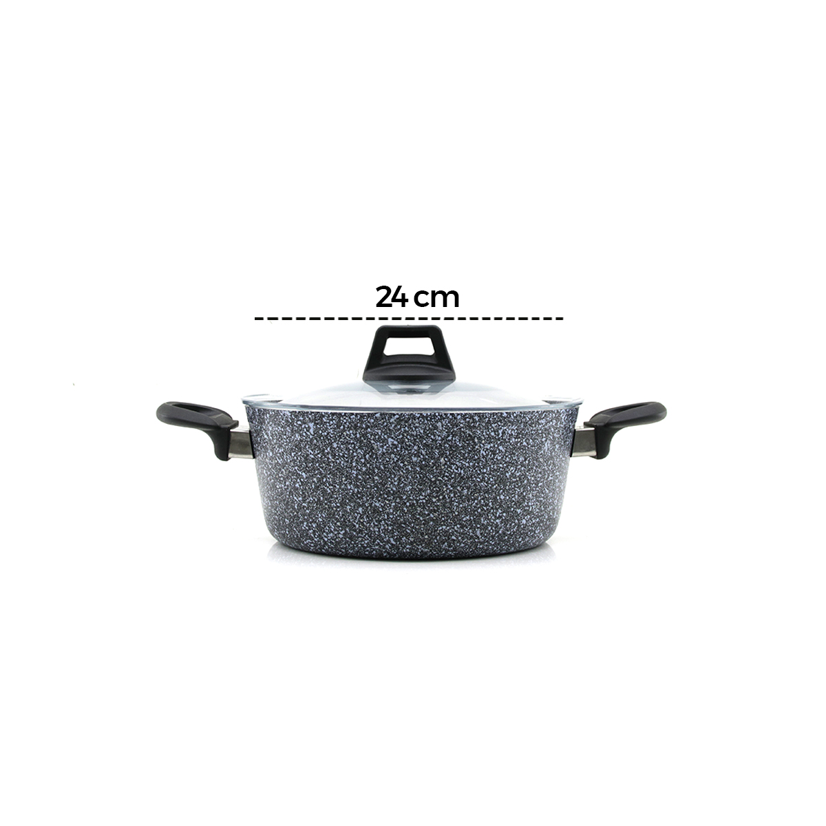 7 Parça Granit Tencere ve Tava Seti (20-24cm Derin, 27cm Cam Kapak, 26cm Tava)