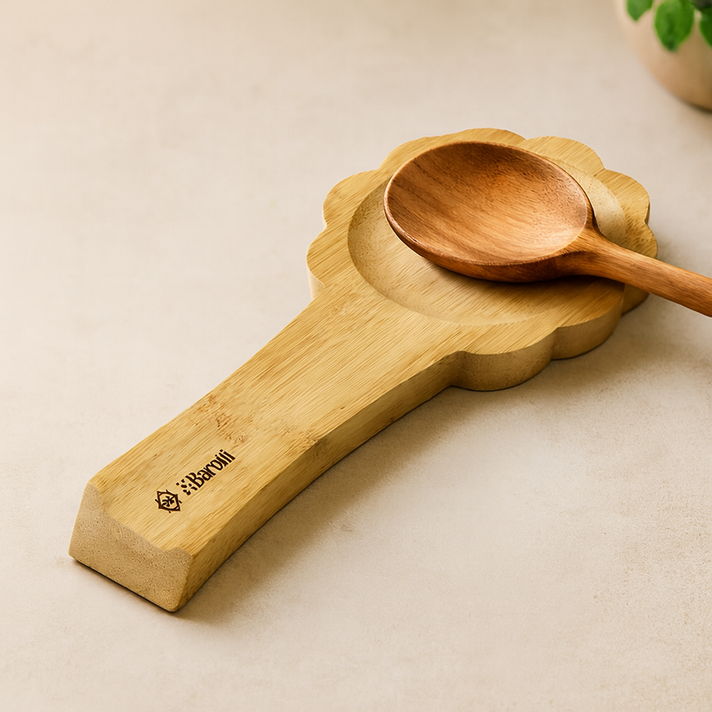Bambu Ahşap Kepçe Kaşık Altlığı