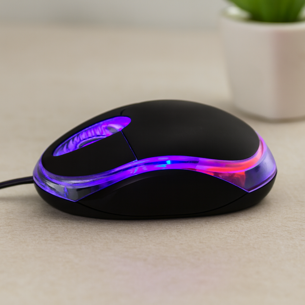 Kablolu Optik Mouse 1200 DPI Siyah (USB, 110 cm)