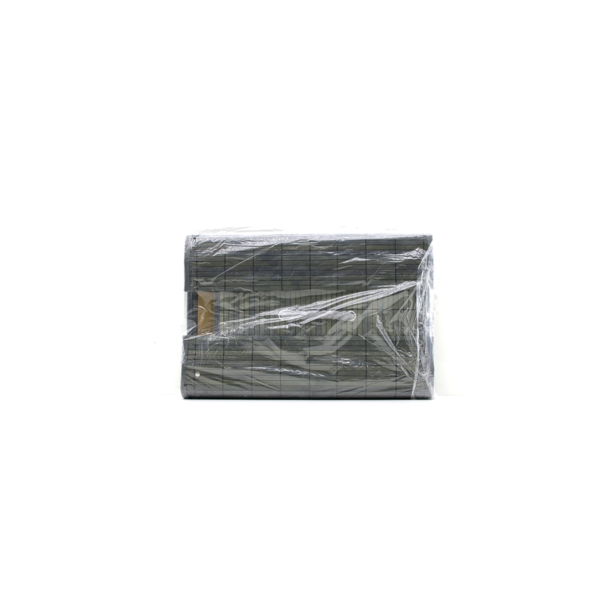 Gri Bambu Kenarlı Dikdörtgen Organizer Sepet (25x14 / 28x18 cm) - Ahşap Taban, Bezli