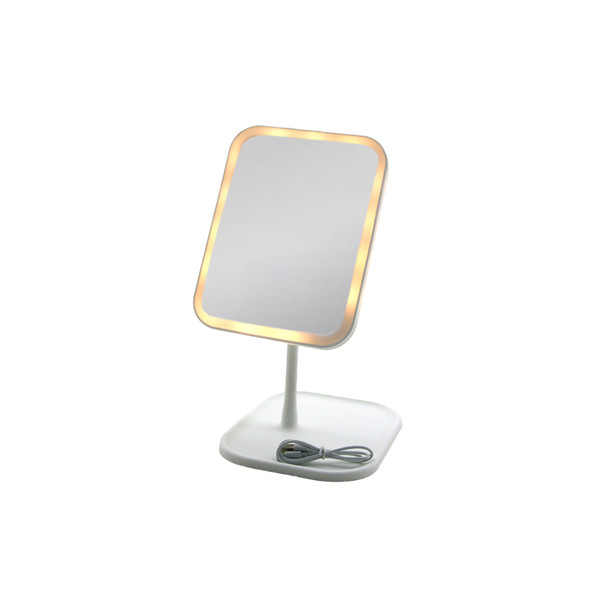 7\" LED USB Şarjlı Dikdörtgen Makyaj Aynası, 90° Ayarlı