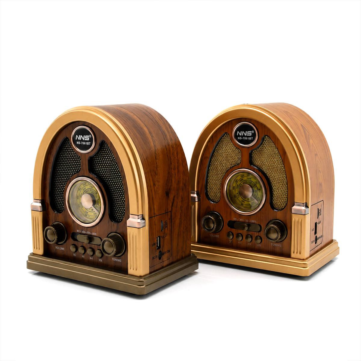 Bluetooth Taşınabilir Hoparlör - FM Radyo, USB/TF MP3, Şarjlı, İbreli Nostalji