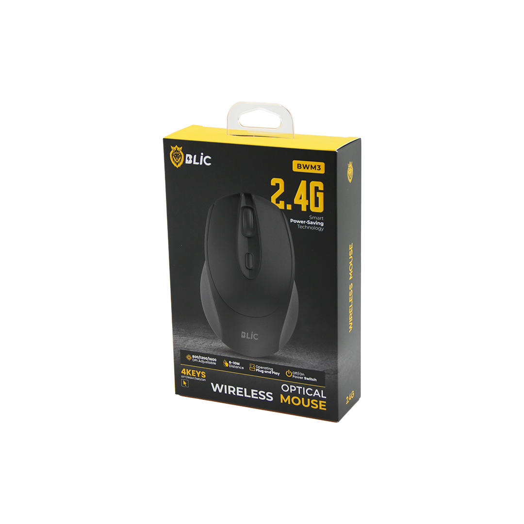 Kablosuz Mouse 2.4G 1600 DPI Siyah