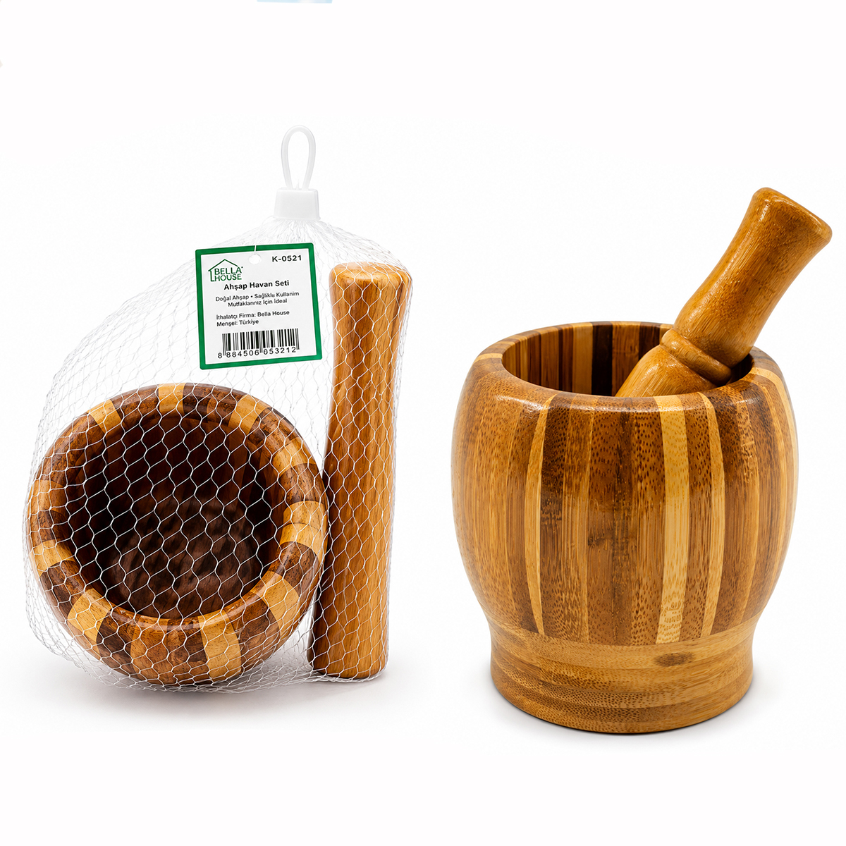 Ahşap Bambu Havan (Sarımsak Dövecek) 8 cm