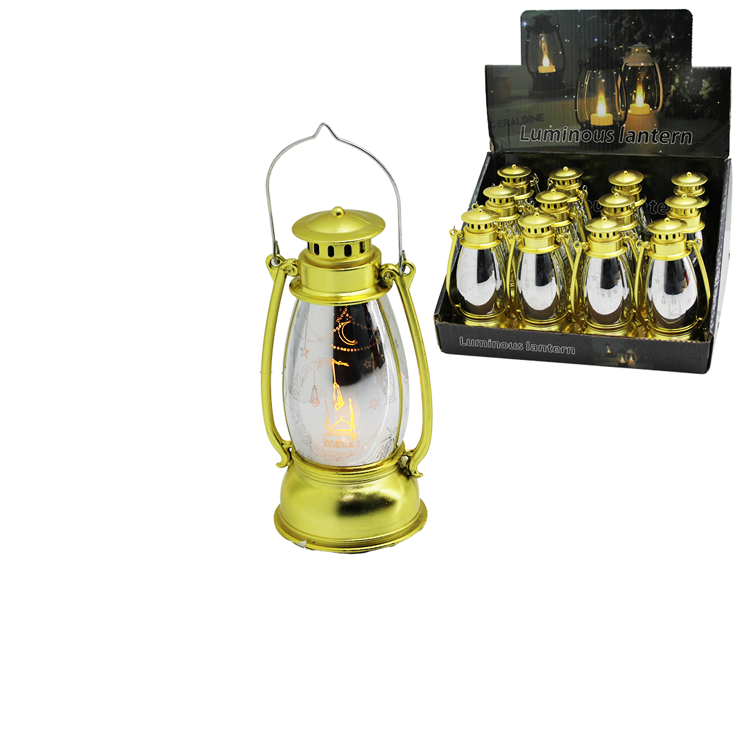 Pilli Ramazan LED Fener Gaz Lamba Model Gold Plastik