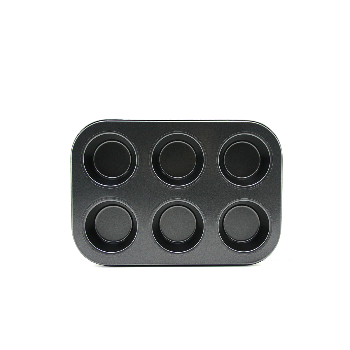 6 Gözlü Siyah Metal Muffin Kalıbı