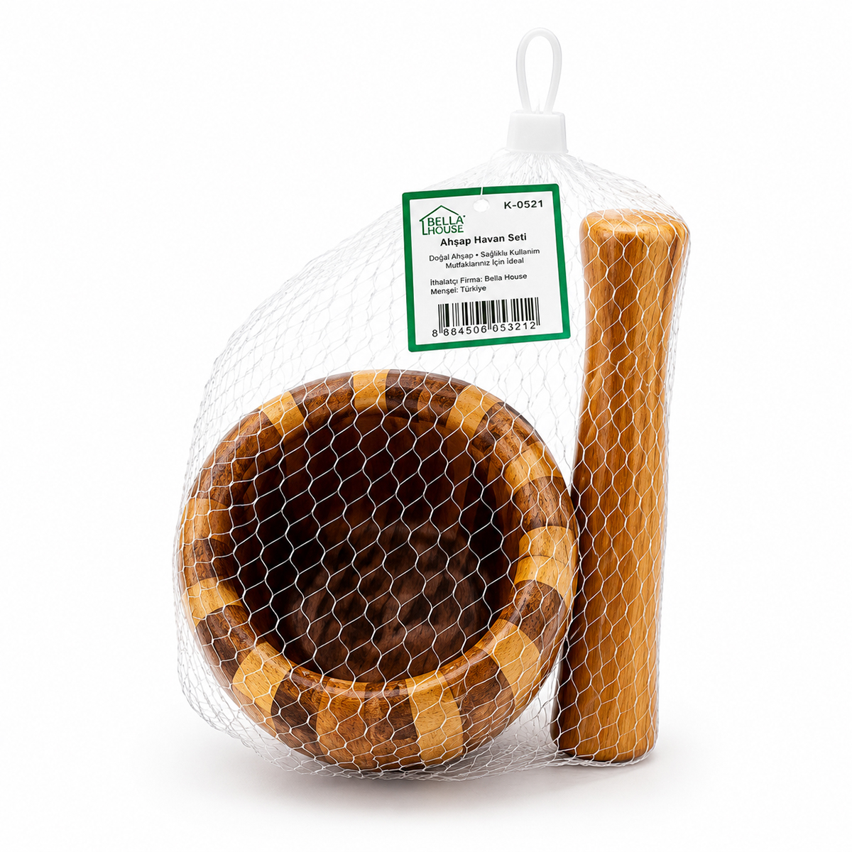 Ahşap Bambu Havan (Sarımsak Dövecek) 8 cm