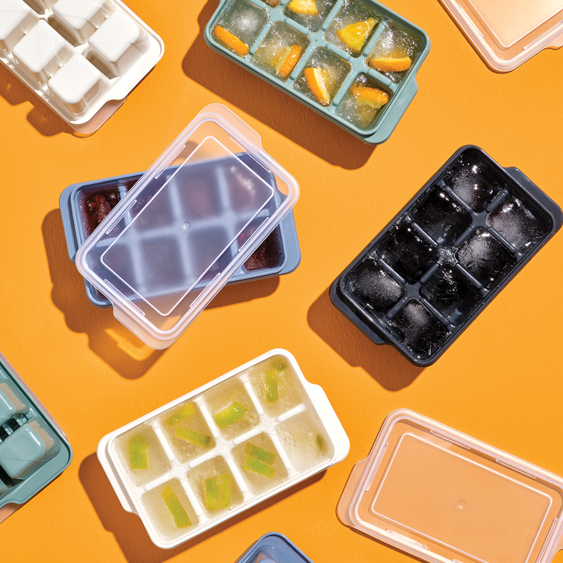 Kapaklı Plastik 3'lü Mini Küp Buzluk