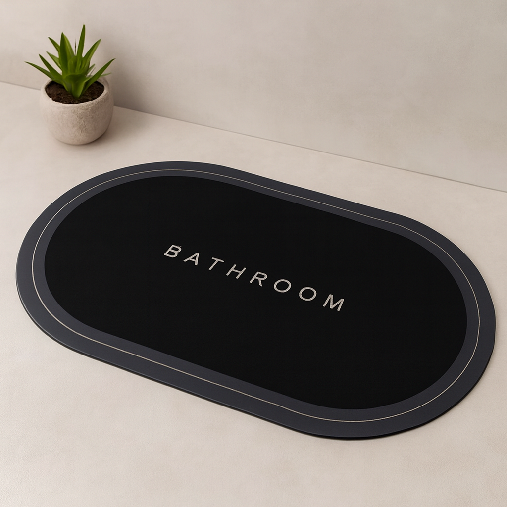 Oval Su Emici Banyo Paspası ve Bulaşık Altlığı 58x38 cm