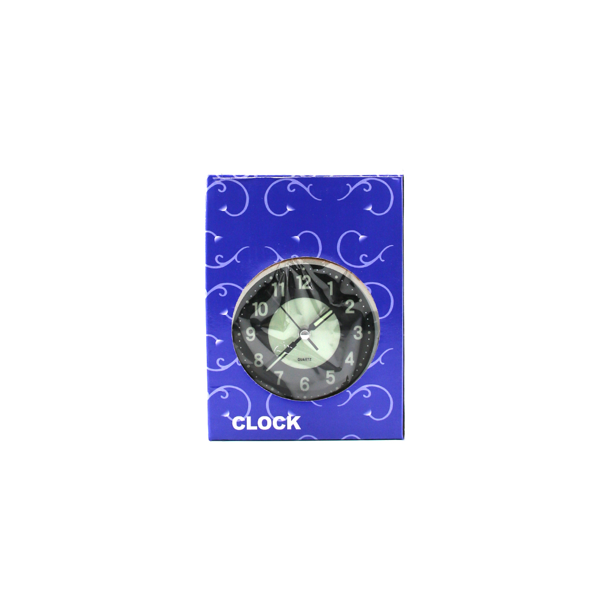 Yuvarlak Metal Çalar Saat 10 cm - Pilli Işıklı Fosforlu