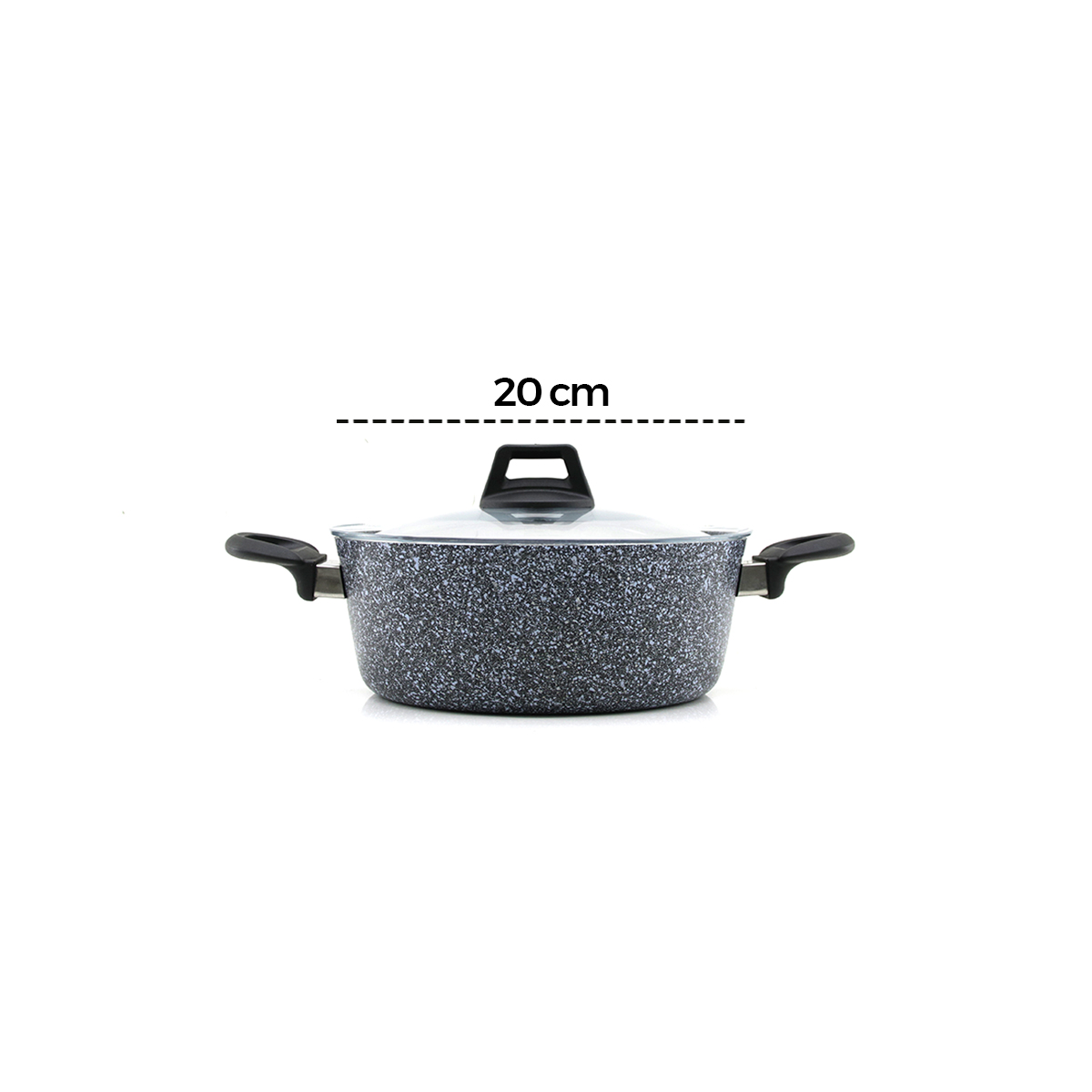 7 Parça Granit Tencere ve Tava Seti (20-24cm Derin, 27cm Cam Kapak, 26cm Tava)