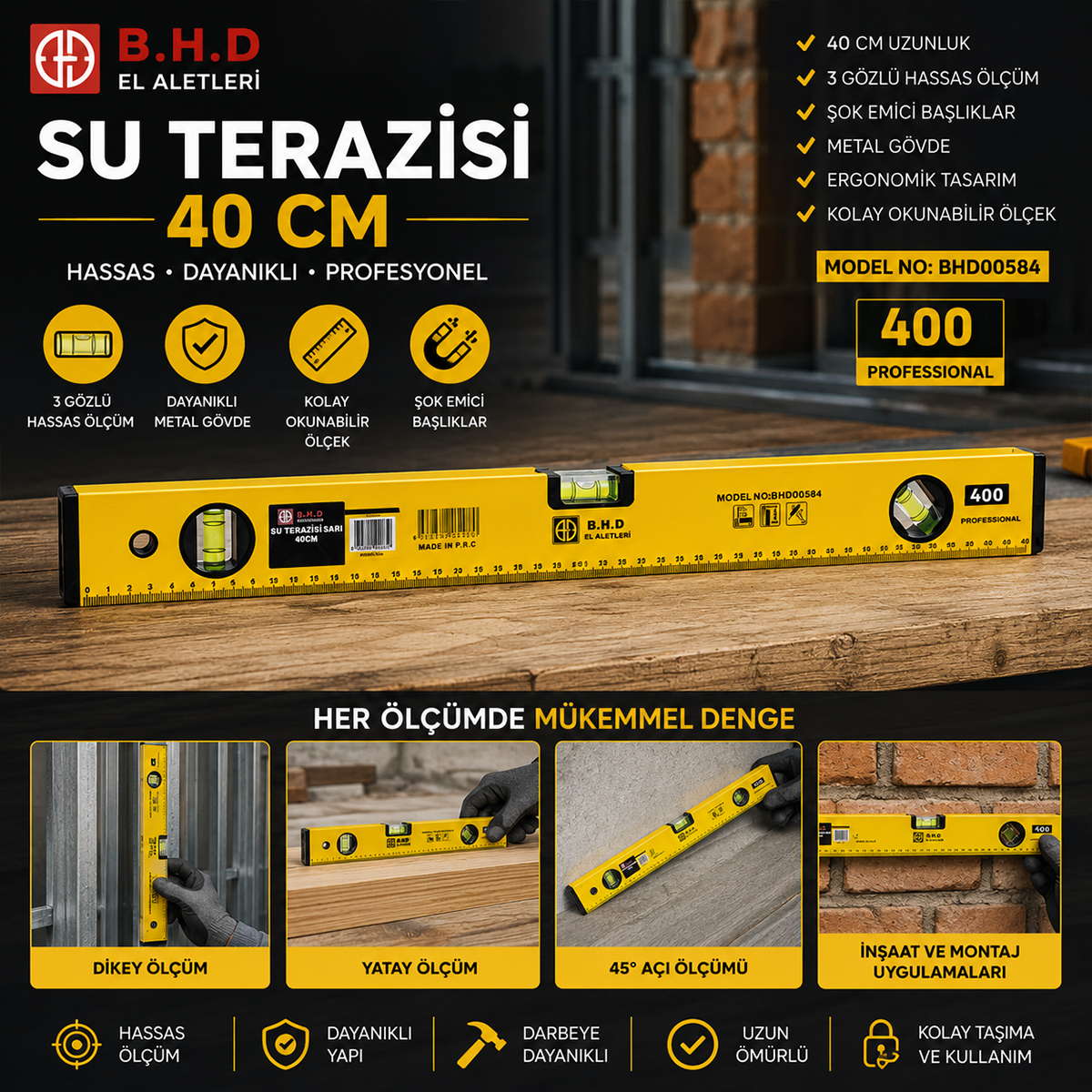 40 cm Su Terazisi - Sarı